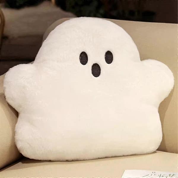 Mjuk Söt Vit Moln Spöke Docka Halloween Kudde Barn Present Docka Hem Sovrum Stol Dekoration L