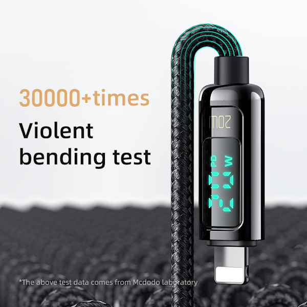 McDodo CA-881 USB-C-Lightning-kabel, LED-display, QC4.0,5A,1.2m