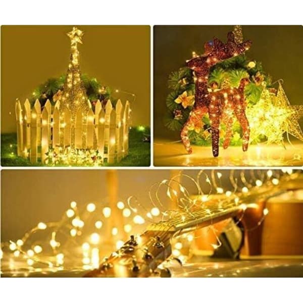 Another Christmas Decoration: Waterproof Solar String Lights with 100 Copper Wire LEDs, Magical and Starry (Warm White)