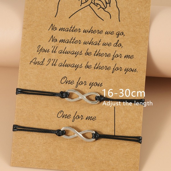 Infinity fotled för kvinnor, mjuka hudvänliga reparmband Handgjorda justerbara kärleksvänskapsarmband för kvinnor