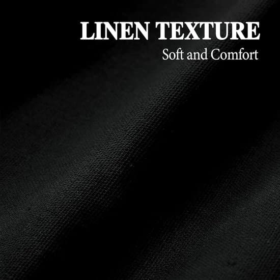 1 linned badeforhæng med knapper – 91 × 183 cm – Velegnet til badeværelsesindretning i landlig stil – Sort og beige patchwork