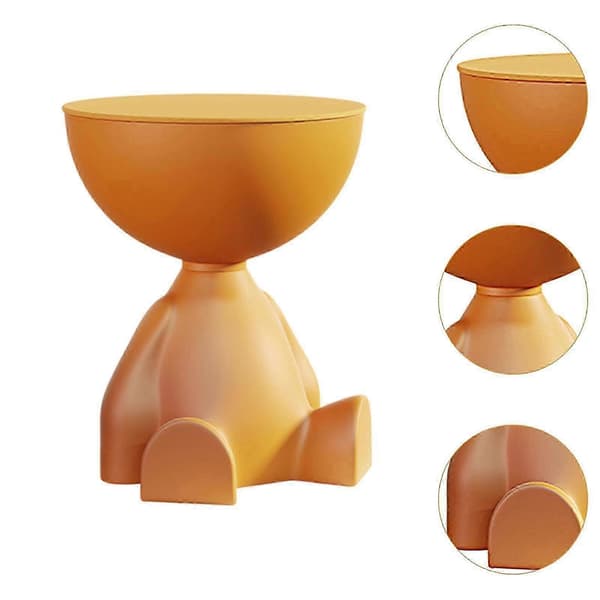 Compact Sofa Side Drink Table, Decorative Accent Table for Living Room, Bathroom, Office, Patio Orange