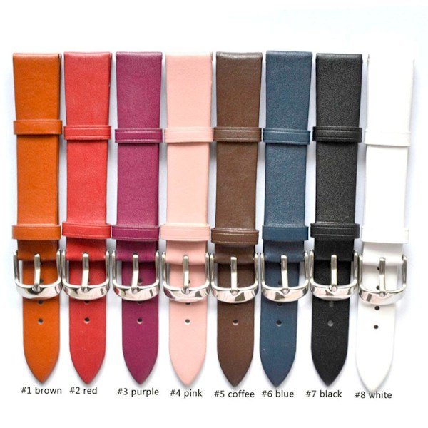 Klockarmband i Pu-Läder från Ardour Mörkbrun 14mm Mörkbrun 14mm