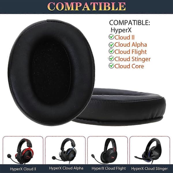 Ørepuder til Kingston Hyperx Cloud II 2 Hovedtelefoner Svampe Puder Ørekopper Original stitched le