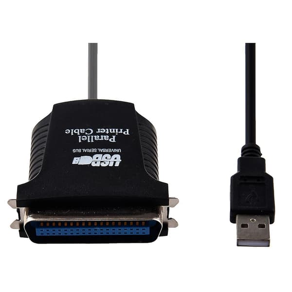 USB-kabel til parallelport til printer, 36-bens han, sort