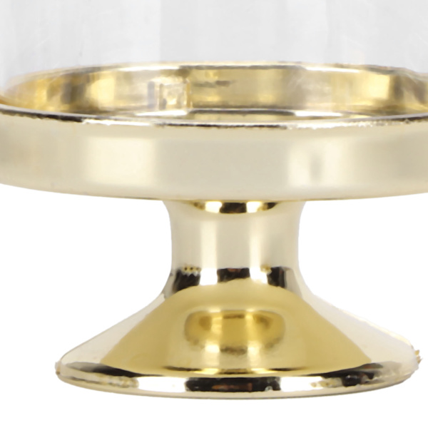 12 Set Mini Candy Box Cake Stand Cupcake Candy Display Plate with Lid Party SuppliesBottom Gold