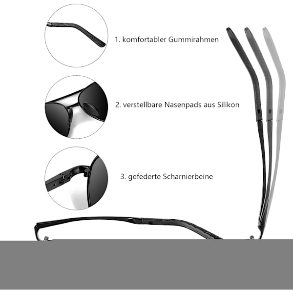 Solglasögon Herr Aviator Solglasögon Polariserad Aviator Solglasögon Polariserad Solglasögon Herr Utomhus Pilot Unisex UV400 Körglasögon