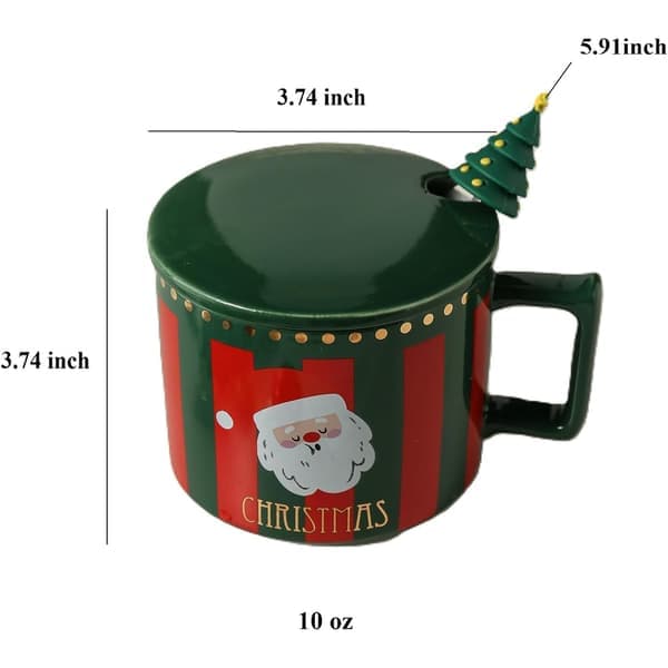 Christmas Gift Mug with Lid and Spoon Creative Ceramic Mug Christmas Series Gift Box