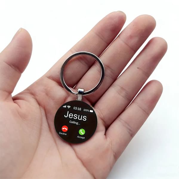 Jesus kalder kristen nøglering i rustfrit stål til mænd og kvinder