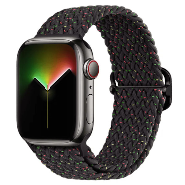 Elastisk Armband Vävd Apple Watch 38mm / 40mm / 41mm - Svart Mixfärg Svart Mixad Svart Mixad