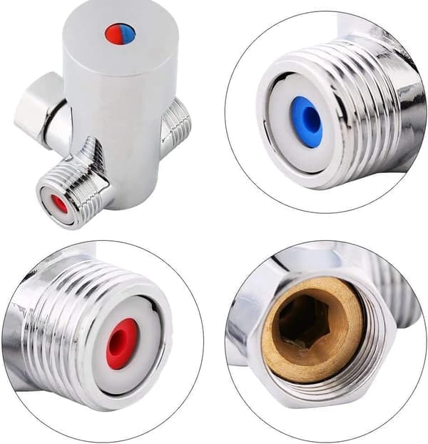 G1/2 Hot Cold Water Mixing Valve Brass Thermostatic Temperature Control Mixer Valve Kit for Automatic Touchless Sensor Faucet