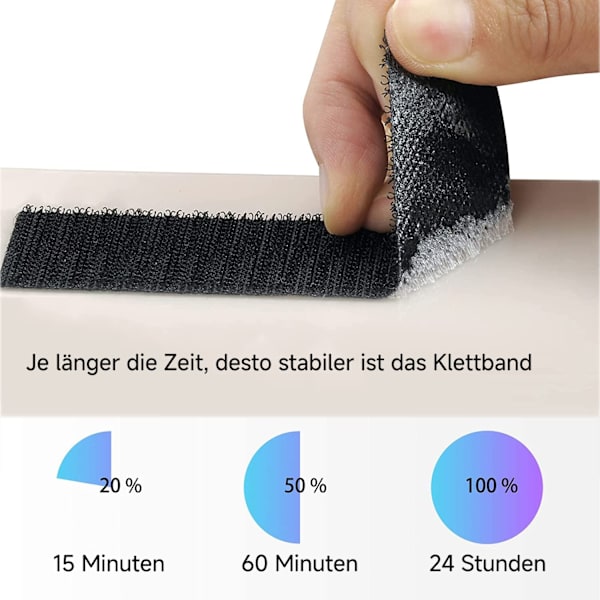 Självhäftande extra starka, självhäftande dynor, dubbelsidig kardborreband, 20-pack