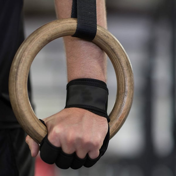 Nya ventilerade tyngdlyftningshandskar med inbyggda handledsstöd, fullt handflatsskydd och extra grepp. Perfekt för pull-ups, crosstraining, fitness,