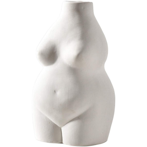 Kvinnlig kropp Vas Art Design Keramisk Blomkruka Kvinna Torso Staty Liten Vas Rökelsehållare för Hemmakontorsdekoration Boho Dekor