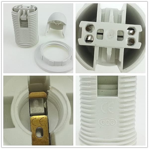 10-pak (sort og hvid) E14 plastlampeholder med Edison-gevind