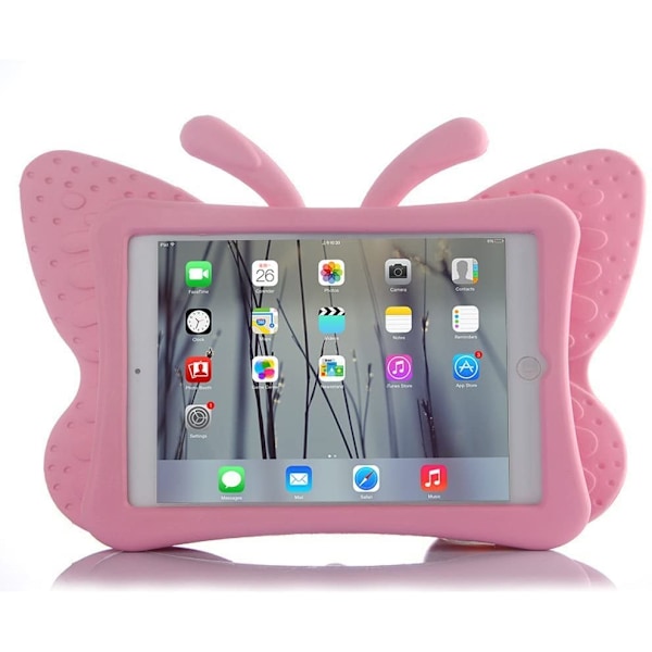 Fjärilsformat barnfodral till iPad Air/Air2/Pro9.7/9.7, ljusr... rosa