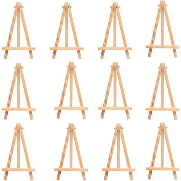 Mini Staffli Triangelram Displayställ för Bröllopsfester Konstmaterial Hantverk Hobbymaterial 12-pack[YJD]