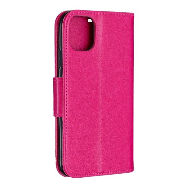 Butterfly läder iPhone 11 fodral - Rosa Rosa