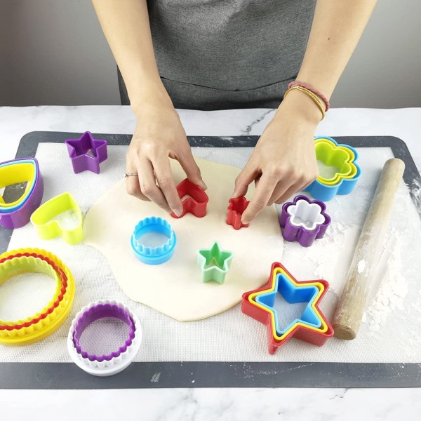 Tvåsidiga runda kakformar  Keksformar och Fondantkakformar Blandade färger