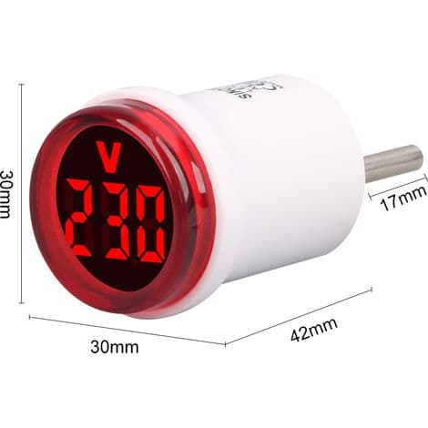 Household AC Voltmeter with Digital Display, European Round Plug, with Indicator Light, Accurate Measurement, Green