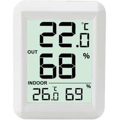 Indendørs/Udendørs Termometer - XVX - Digital LCD - Ekstra Stor Skærm - Tilsluttet Sensor - Nøjagtighed