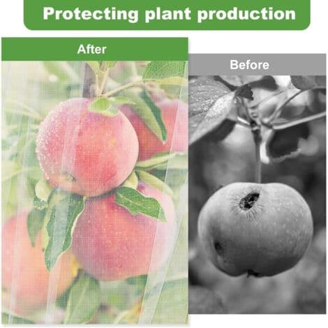Mesh Bags for Fruit Trees with Zipper and Drawstring, Insect, Bird, and Plant Protection Net for Fruit Trees, Vegetables, and Shrubs