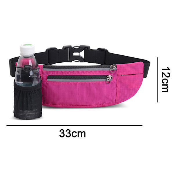Fanny Pack med vattenflaskhållare, vattenavvisande, lätt för utomhuscamping, fitness, vandring