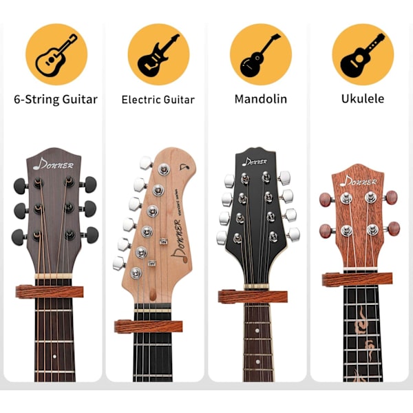 Capodaster Capodaster Gitarr Capo Capo Tillverkad av Valnötsträ DC-1W för Akustisk och Elektrisk Gitarr, Ukulele Capo med Två Styrka Plektrum