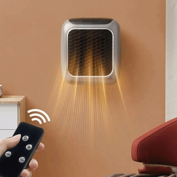 Electric Heater for Home, Adjustable Thermostat, Remote Control, Small Square Design 800W Heater