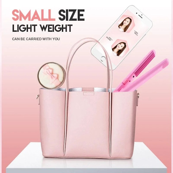 Bärbar keramisk mini curling för hår lila 16.5CM×8.5CM×4.5CM pink pink