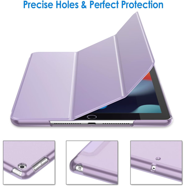 Fodral för iPad 10,2 tum (2021/2020/2019 modell, 9/8/7 generation), Auto Wake/Sleep Cover (Ljuslila)