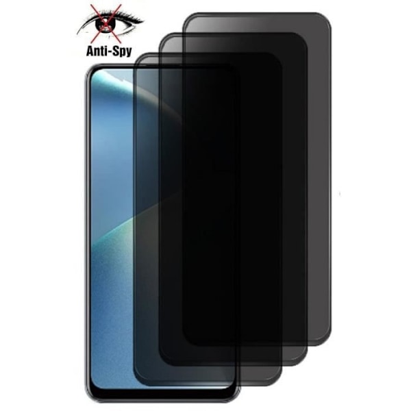 Set med 3 antispionhärdat glas för OPPO A72 - A92 glasskydd Svart