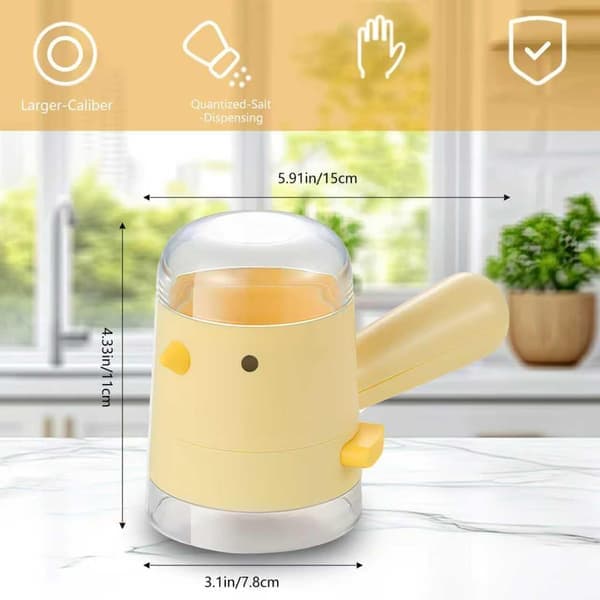 Yellow Refillable Salt and Pepper Shaker - 3oz Cute Kitchen Shaker, Decorative and Practical Spice Dispenser for Cooking