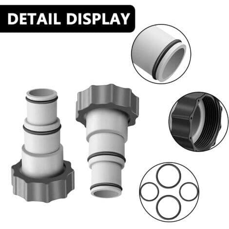 Pool Hose Adapter A, Pool Hose Adapter, Pool Connection with Internal Thread, 32/38 mm Hose Adapters Compatible with Intex Pools (2 pcs)