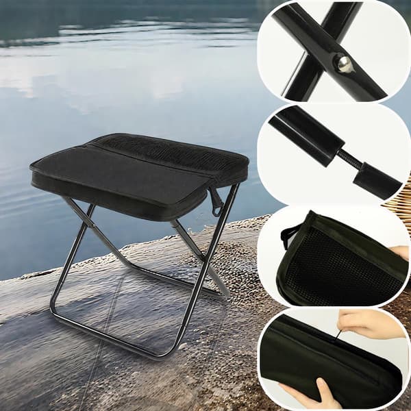 Handbag Stool - 1 Piece - Folding Stool - With Storage Bag - 28×26×23.5 cm - Shoulder Strap - Portable Stool - Folding Stool - Outdoor
