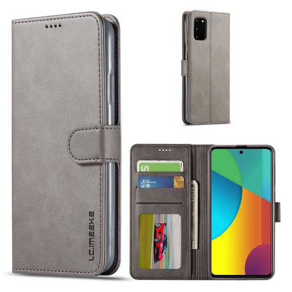LC.Imeeke läder Samsung Galaxy S10 Lite fodral - Silver/Grå Silvergrå
