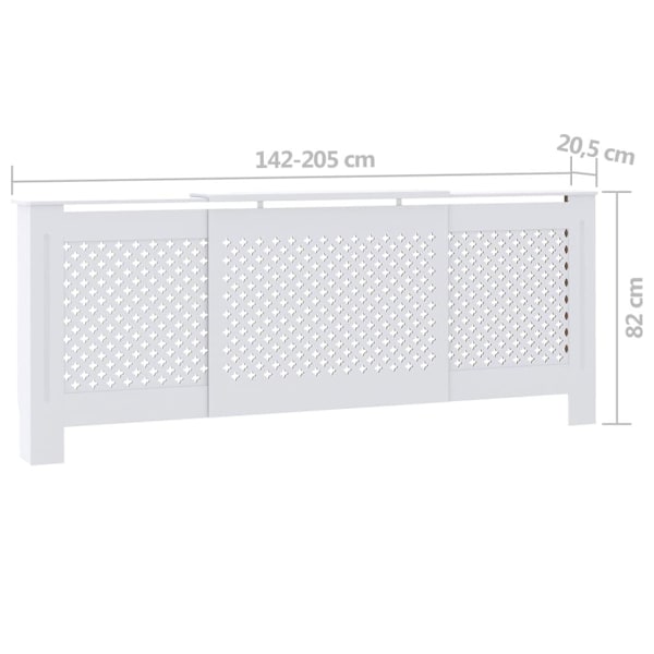 vidaXL Elementskydd MDF vit 205 cm Vit