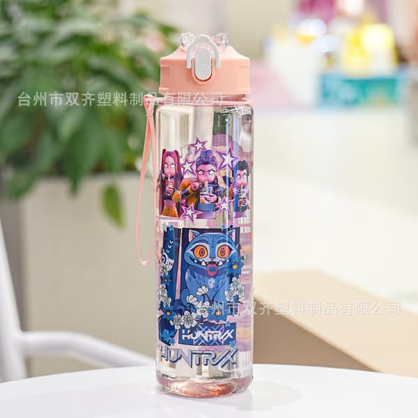 Kpop Demon Hunter Girls Vattenflaska Bärbar Utomhus Barn Sugrörsmugg 2 2 700ml
