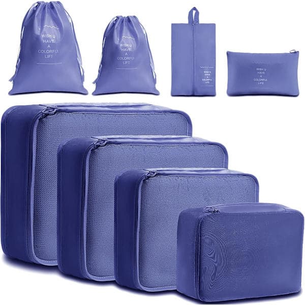 8-pack resväskaorganisatörer, resepackkuber, resväska