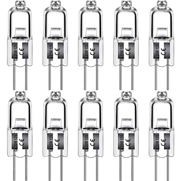 G4 Halogenlampor 10W 12V - Varmvit - 10-pack 10W 10st