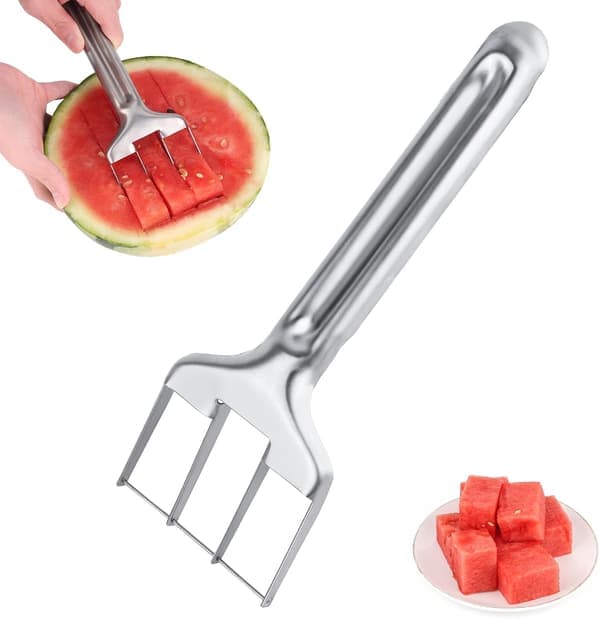 Vannmelonkutter, vannmelonkutter i rustfritt stål, bærbar fruktkutter for melon, mango, kjøkkenredskaper for hjem, campingfest