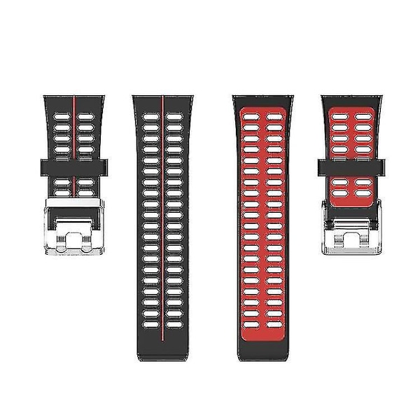 Kompatibel Polar V800 GPS Smartwatch Tvåfärgad Stålspänne Black-Red
