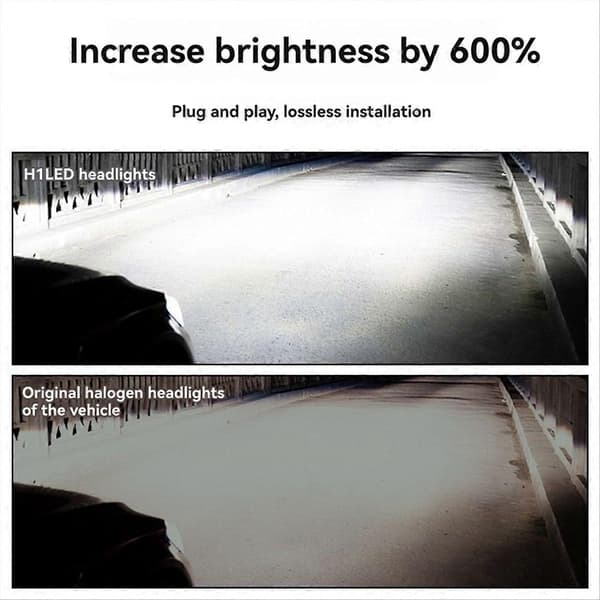 2 stk H1 LED frontlyspærer 12V 6500K