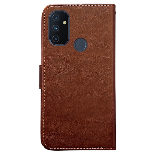 OnePlus Nord N100 - Läderfodral / Skydd Brun Brun