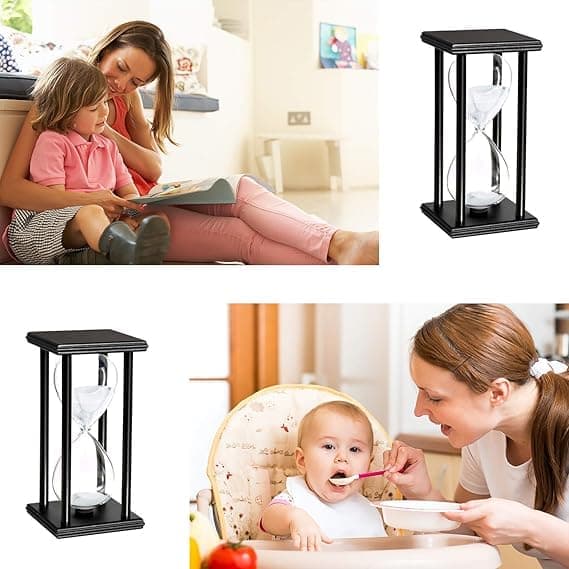 Timeglas 30/60 minutter Træ Sand Timeglas Ur til Kreativ G 30 minutter v 30 minutes white sand
