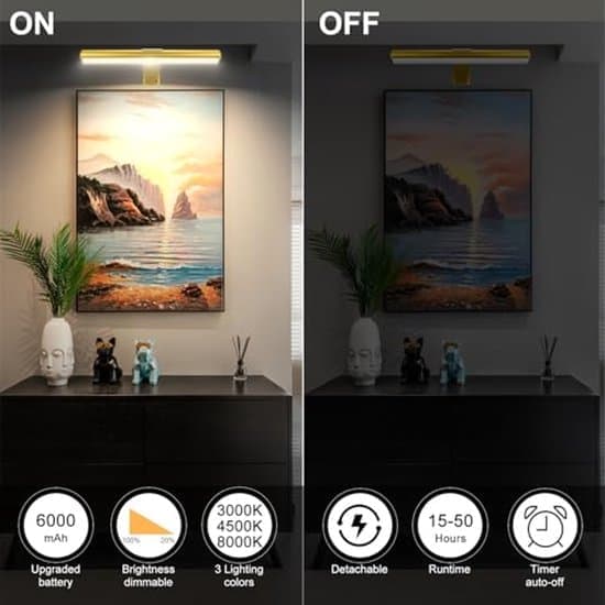 Trådløs oppladbar vegglampe med tavlefjernkontroll