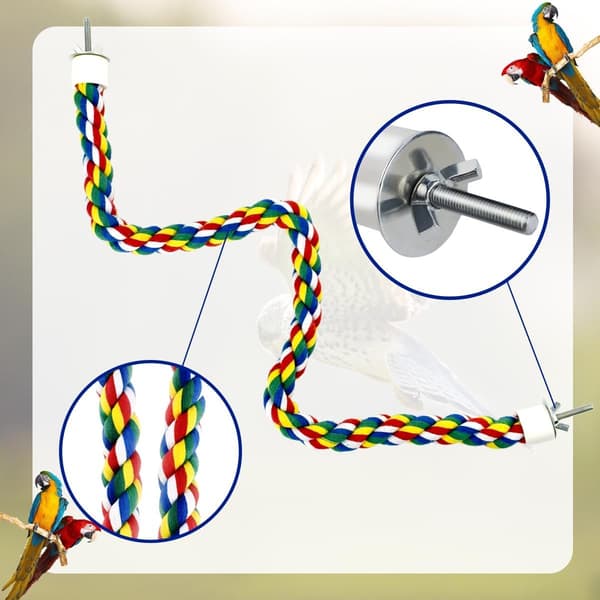 Bird Bungee Climbing Swing - Colorful Budgie Rope Perch (60 cm)