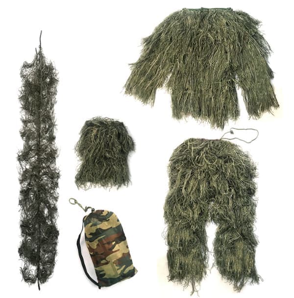 Børns Ghillie Suits Sniper Halloween Hærhjelm Grøn 130
