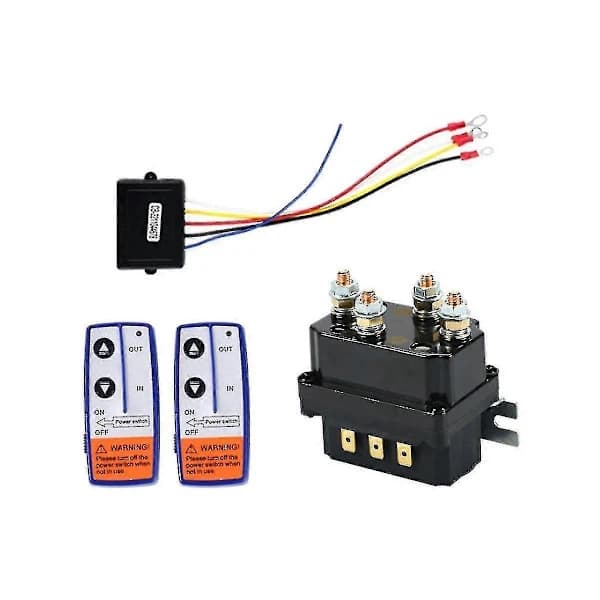 12V 250A Winch Remote Control Switch Winch Control Solenoid Relay Dual Remote Control Set Car Motorcycle Off Road