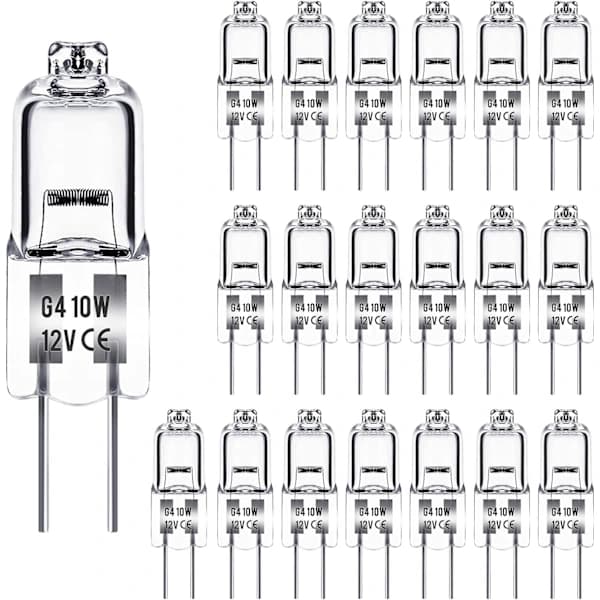 G4 Halogenlampor 10W 12V - Varmvit - 20-pack 10W 20st